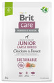 Brit Care Sustainable Junior Large Breed Chicken & Insect Dog Dry Food 3kg