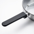 MIDDAGSMAT Sauté pan with lid, clear glass/stainless steel, 24 cm