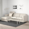 VIMLE 3-seat sofa with chaise longue, with headrest/Gunnared beige