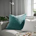 SANELA Cushion cover, dark grey-turquoise, 65x65 cm