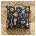 MOSSNYCKLAR Cushion cover, black/light grey, 50x50 cm