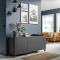 BESTÅ Storage combination with drawers, dark grey/Lappviken/Stubbarp dark grey, 180x42x74 cm