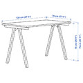 TROTTEN Desk, white, 120x70 cm