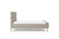 Upholstered Bed Frame Nicole 180x200, light beige, gold legs