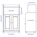 HAUGA Cabinet with 2 doors, white, 70x116 cm