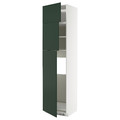 METOD High cab for fridge with 3 doors, white/Havstorp deep green, 60x60x240 cm