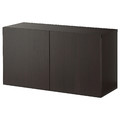 BESTÅ Wall-mounted cabinet combination, black-brown/Lappviken, 120x42x64 cm