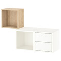 EKET Wall-mounted storage combination, white stained oak effect/white, 105x35x70 cm