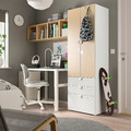 SMÅSTAD / PLATSA Wardrobe, white/birch with 3 drawers, 60x42x181 cm