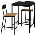 SANDSBERG / SANDSBERG Bar table and 2 bar stools, black/black, 67x67 cm