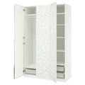 PAX / LINNABERG/ÅHEIM Wardrobe combination, white patterned/mirror glass, 150x58x236 cm