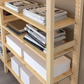 IVAR 4 sections/shelves, pine, 344x30x226 cm