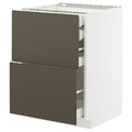 METOD/MAXIMERA Base cb 2 frnts/2 low/1 md/1 hi drw, white/Havstorp brown-beige, 60x60 cm