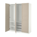 PAX / FLISBERGET Wardrobe combination, white/light beige, 150x60x201 cm