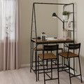 HÅVERUD Table with storage ladder, black