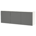 BESTÅ Wall-mounted cabinet combination, white/Västerviken dark grey, 180x42x64 cm