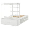 PLATSA Bed frame with 4 drawers, white, Fonnes, 140x200x163 cm