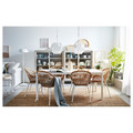 NILSOVE Chair with armrests, rattan, white