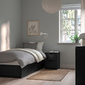 NORDLI Bed frame with storage and mattress, anthracite/Valevåg firm, 90x200 cm