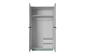 Wardrobe Nicole with Drawer Unit 100 cm, sage, black handles