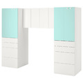 SMÅSTAD Storage combination, white/pale turquoise, 240x57x181 cm