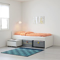 SLÄKT Bed frame with slatted bed base, white, 90x200 cm