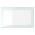 BESTÅ TV storage combination/glass doors, white/Selsviken high-gloss/white clear glass, 180x42x192 cm