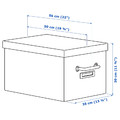 TJOG Storage box with lid, dark grey, 35x56x30 cm