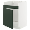 METOD Base cab f HAVSEN single bowl sink, white/Havstorp deep green, 60x60 cm