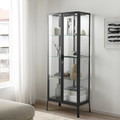 MILSBO Glass-door cabinet, anthracite, 73x175 cm