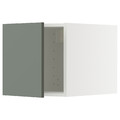 METOD Top cabinet, white/Nickebo matt grey-green, 40x40 cm