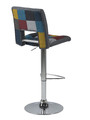 Bar Stool Sylvia, patchwork/brushed metal