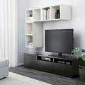 BESTÅ / EKET TV storage combination, white/black-brown, 180x40x170 cm
