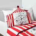 BUSENKEL Cushion, circus tent shape red/white, 48x37 cm