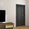 Flat Entrance Door Dominos 90, left, graphite