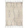 FINSVINGEL Rug, high pile, beige/black/handmade, 170x240 cm