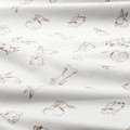 RÖDHAKE Quilt cover/pillowcase for cot, rabbit pattern, white/beige, 110x125/35x55 cm