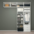 PLATSA Wardrobe with 2 doors+3 drawers, white/Fonnes white, 240x42x261 cm