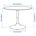 DOCKSTA / TOBIAS Table and 4 chairs, white white/transparent chrome-plated, 103 cm