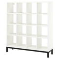 KALLAX Shelving unit with underframe, white/black, 147x164 cm