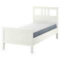 HEMNES Bed frame with mattress, white stain/Valevåg medium firm, 120x200 cm