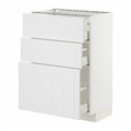 METOD / MAXIMERA Base cabinet with 3 drawers, white/Stensund white, 60x37 cm