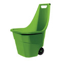 Garden Container Basket on Wheels Plastic Wheelbarrow 55L, olive