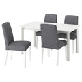 STRANDTORP / BERGMUND Table and 4 chairs, white/Gunnared medium grey white, 150/205/260 cm