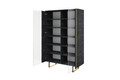 High Cabinet Display Cabinet Verica 120 cm, charcoal, gold legs