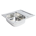 Steel Kitchen Sink Sagan 1 Bowl with Drainer, polished