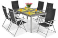 Outdoor Dining Set Table & 6 Chairs MODENA, aluminium, black