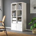 KALLAX Shelving unit, with 2 doors/with 2 shelf inserts white, 147x77 cm