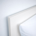 MALM Bed frame, high, w 2 storage boxes, white/Luröy, 90x200 cm