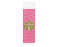 Paper Drinking Straws 12pcs, pink/white dots